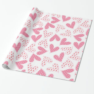 Papier Cadeau Motif Whimsical Rose Floral Hearts