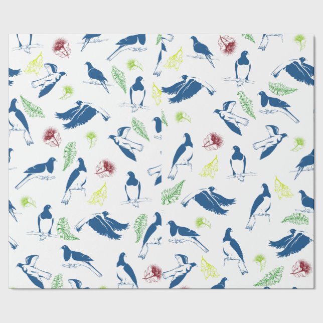 Papier Cadeau Motif Wood Pigeon Kereru (Couture)