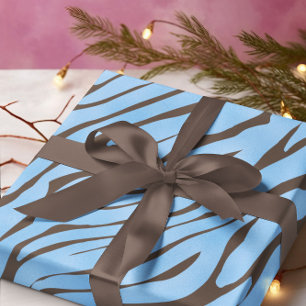 Papier Cadeau Motif Zèbre Bleu Bébé