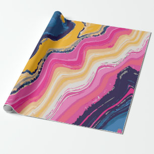 Papier Cadeau Motif Zig-Zag en Peinture Abstraite – Audacieux Ar