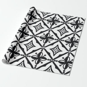 Papier Cadeau Motifs batik indonésiens à pattes très distinctive