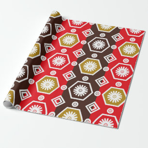 Papier Cadeau motifs batik indonésiens avec plan très distinct