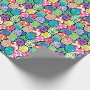 Papier Cadeau Motifs colorés d'oeufs de pâques