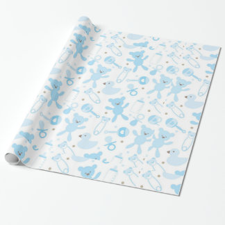 Papier Cadeau Motifs de bleus layette