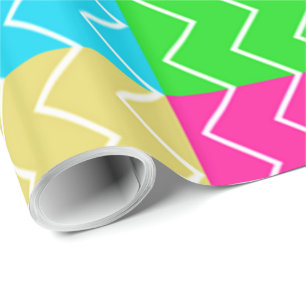 Papier Cadeau Motifs de chevron aux couleurs vives