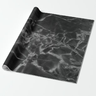 Papier Cadeau Motifs de surface de marbre noir qui semblent natu