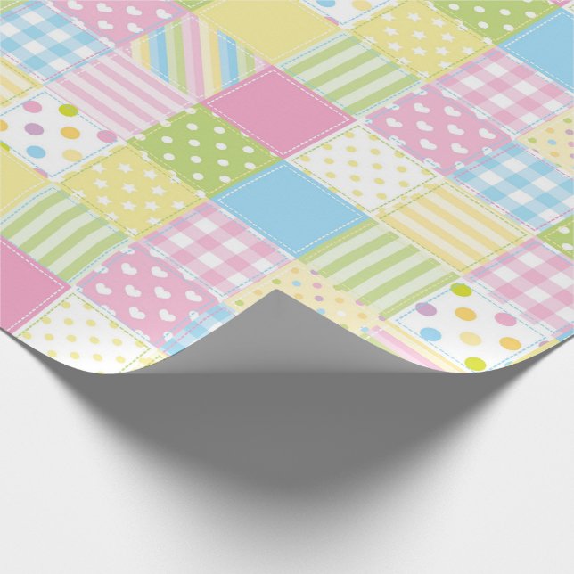 Papier Cadeau Motifs en pastel de patchwork (Coin)
