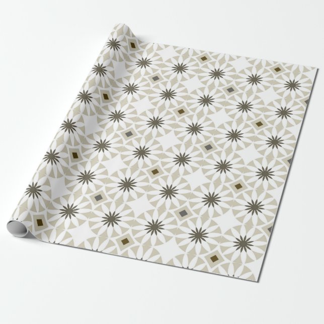Papier Cadeau motifs géométriques ethniques Abstraits design bac (Déroulé)