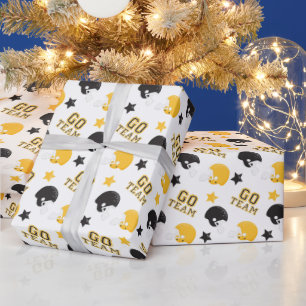 Papier Cadeau Motifs jaunes et noirs de football américain