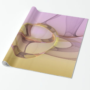 Papier Cadeau Motions Abstraites Art moderne rose or fractal