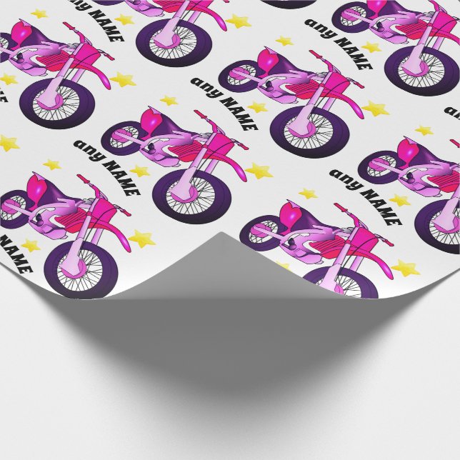 Papier Cadeau Moto rose et papier d'enveloppement de message per (Coin)