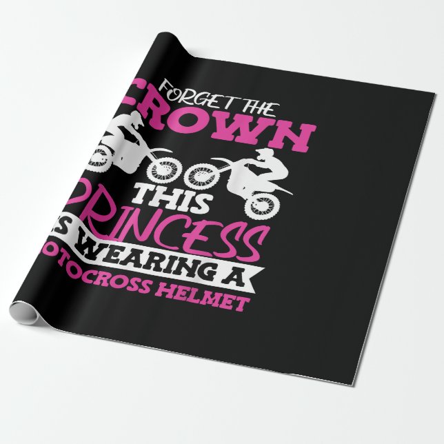 Papier Cadeau Motocross Dirt Bike Girl (Déroulé)