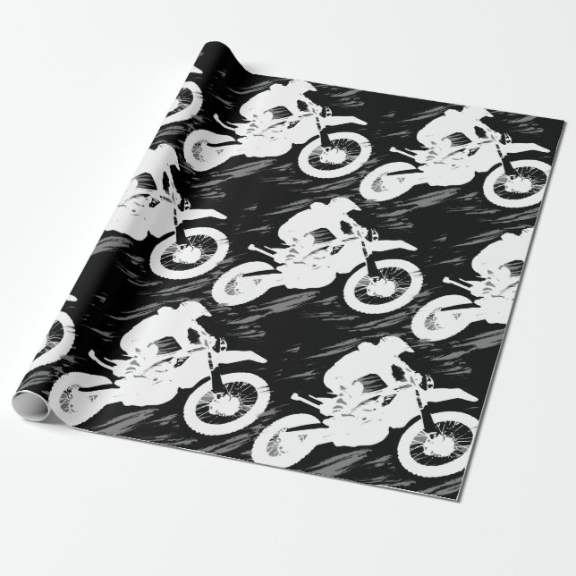 Papier Cadeau Motocross Sport Concurrentiel Motorcycle Course (Déroulé)