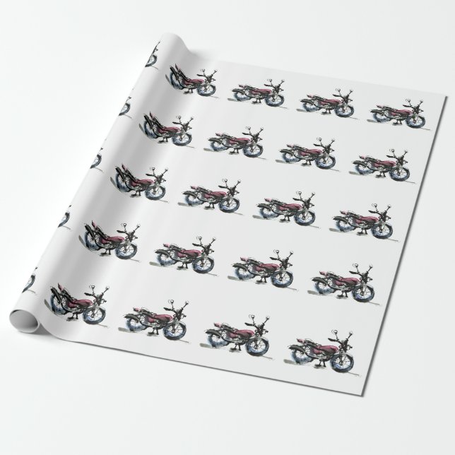 Papier Cadeau Motocyclette (Déroulé)