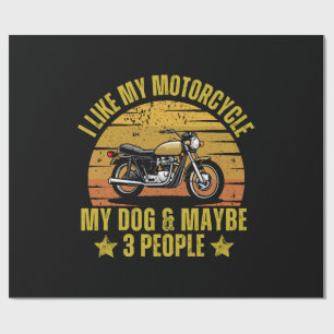 Papier Cadeau Motocyclette de chien