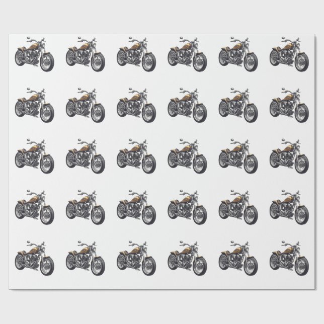 Papier Cadeau Motocyclette graphique (Plat)