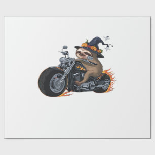 Papier Cadeau Motocyclisme de paresseux effrayant Halloween Bike