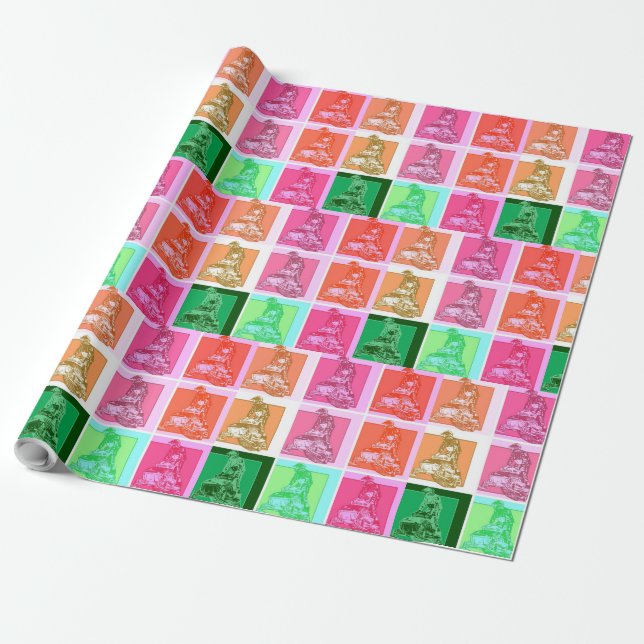 Papier Cadeau Motoneige Pop Art cool (Déroulé)
