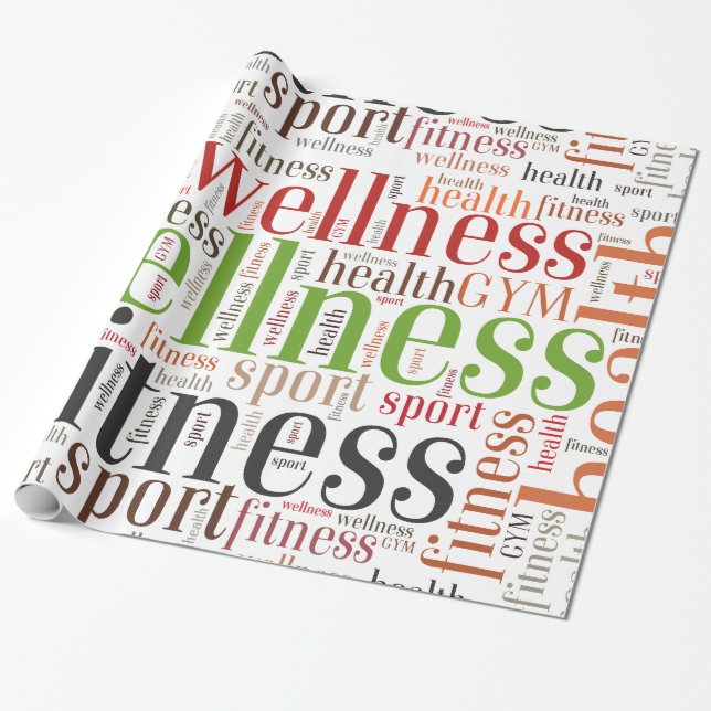Papier Cadeau Mots fitness (Déroulé)