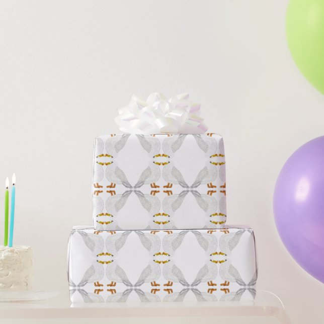 Papier Cadeau Mouette heureuse moderne avec des frites (Cadeaux de fête)