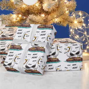 Papier Cadeau Mouette Maman Drôle Personnalisé