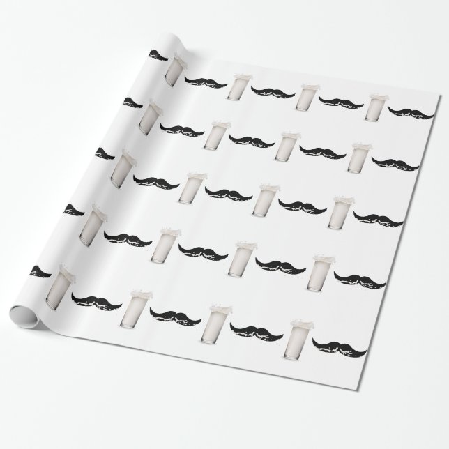 Papier Cadeau Moustache de lait (Déroulé)