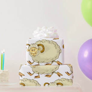 Papier Cadeau Mouton de ferme drôle de bélier surpris