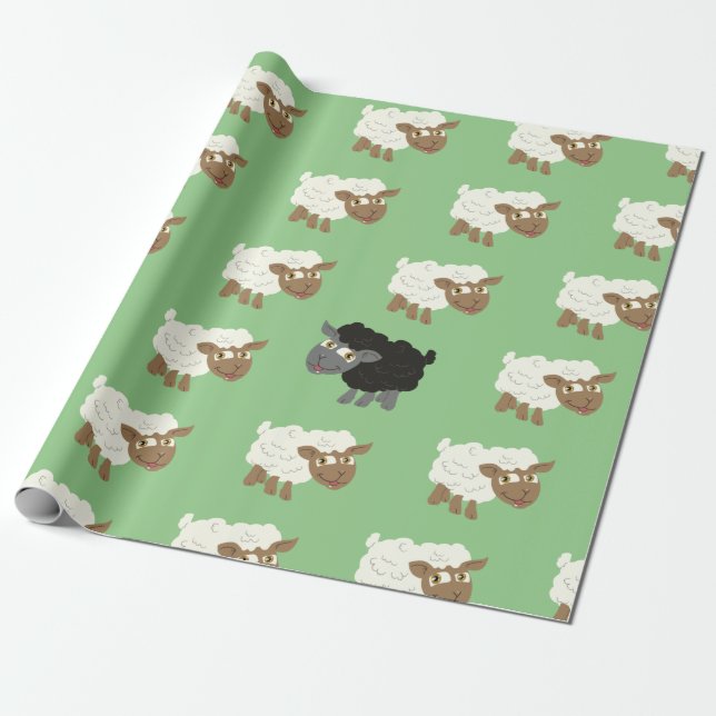 Papier Cadeau Mouton noir dans l'écluse (Déroulé)