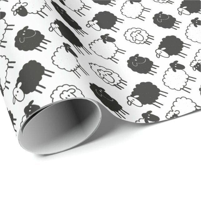 Papier Cadeau Moutons (Coin rond)