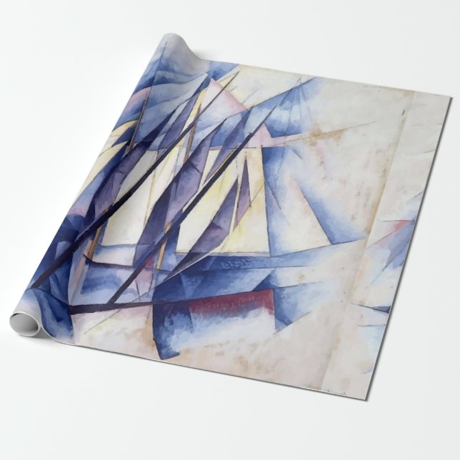 Papier Cadeau Mouvements De Voiliers (Déroulé)