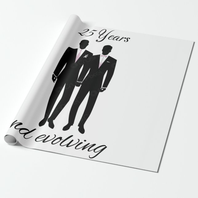 papier cadeau Mr et Mr blanc et noir (Déroulé)
