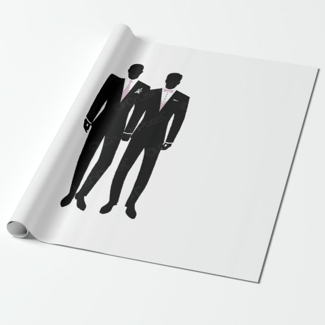 papier cadeau Mr et Mr blanc et noir (Déroulé)