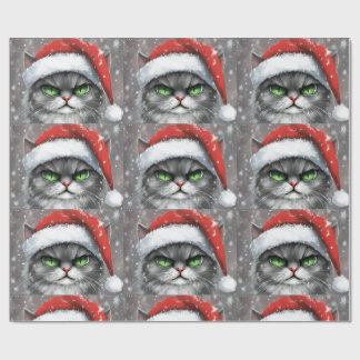 Papier Cadeau Mr. Grumpy Face (Gray) Christmas Cat