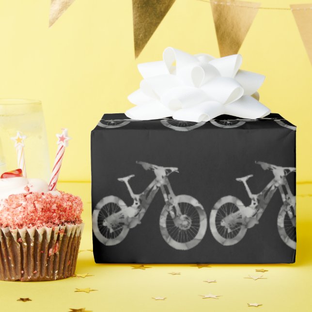 Papier Cadeau Mtb Aquarelle Vélo descendant hors route (Fête d'anniversaire)