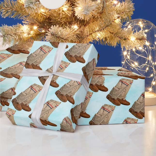 Papier Cadeau Mukluks Sur Neige (Vacances)