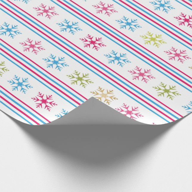 Papier Cadeau Multi-color snowflakes (Coin)
