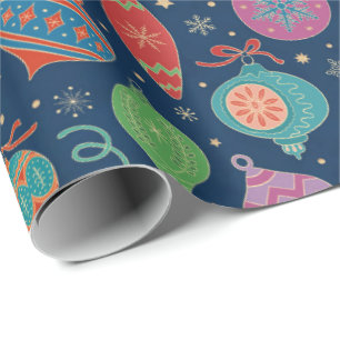 Papier Cadeau Multicolor Motif de décoration Arbre de Noël