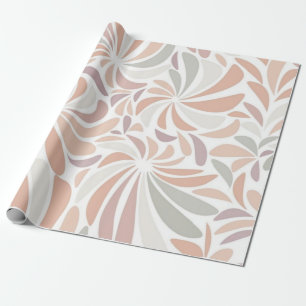Papier Cadeau Multicolor Pastel Abstrait Floral Botanique