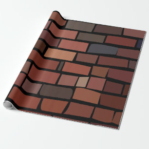 Papier Cadeau Mur de briques coloré