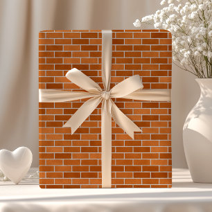 Papier Cadeau Mur de briques orange