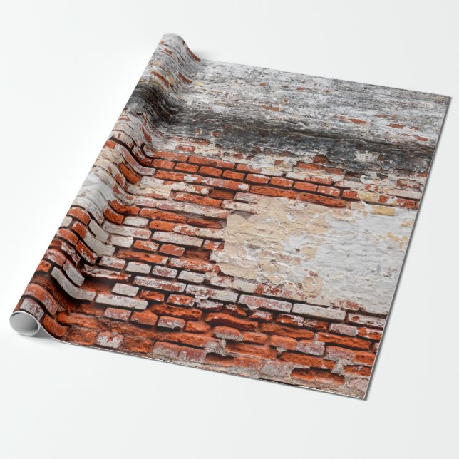Papier Cadeau  mur de briques sur la route abandonnée, abstraite (Déroulé)