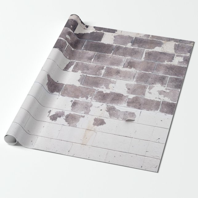 Papier Cadeau Mur en béton blanc et brun (Déroulé)