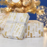 Papier Cadeau Mur en briques d'or blanc Motif enveloppement cade<br><div class="desc">Mur en briques d'or blanc Motif enveloppement cadeau moderne</div>