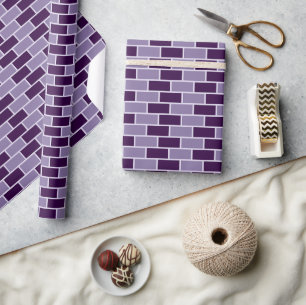 Papier Cadeau Mur en briques violettes Motif sans couture