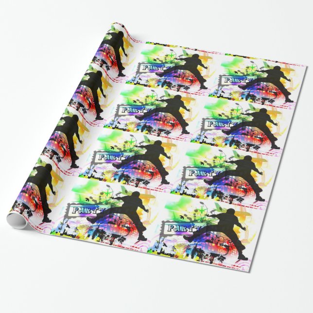 Papier Cadeau Mur Graffiti de la fête de danse (Déroulé)