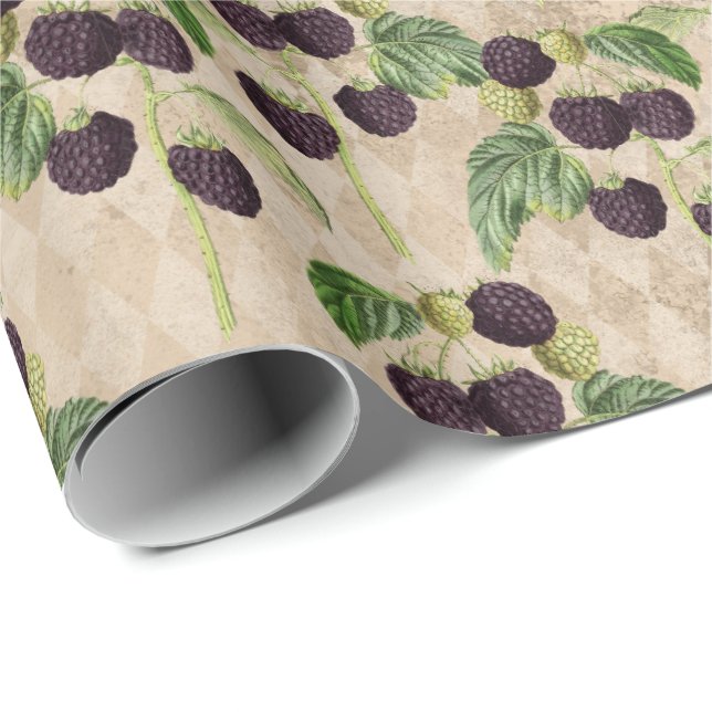 Papier Cadeau Mûres de campagne (Coin rond)
