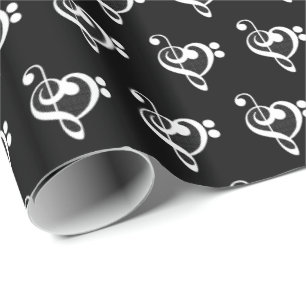 Papier Cadeau Music Heart - J'aime la musique