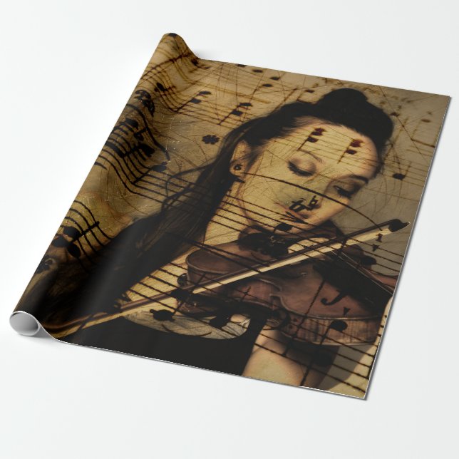 Papier Cadeau Musique Artsy de violon (Déroulé)