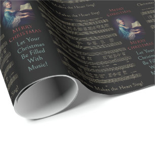 Papier Cadeau Musique Chanson Art Vintage Personnalisé