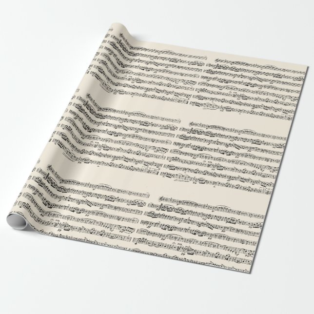 Papier Cadeau musique de feuille (Déroulé)